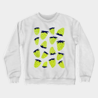 Organic summer strawberries neon and green Crewneck Sweatshirt